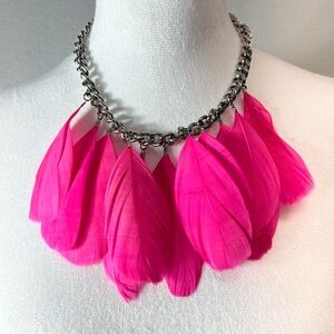 Pretty Pink Feather Necklace